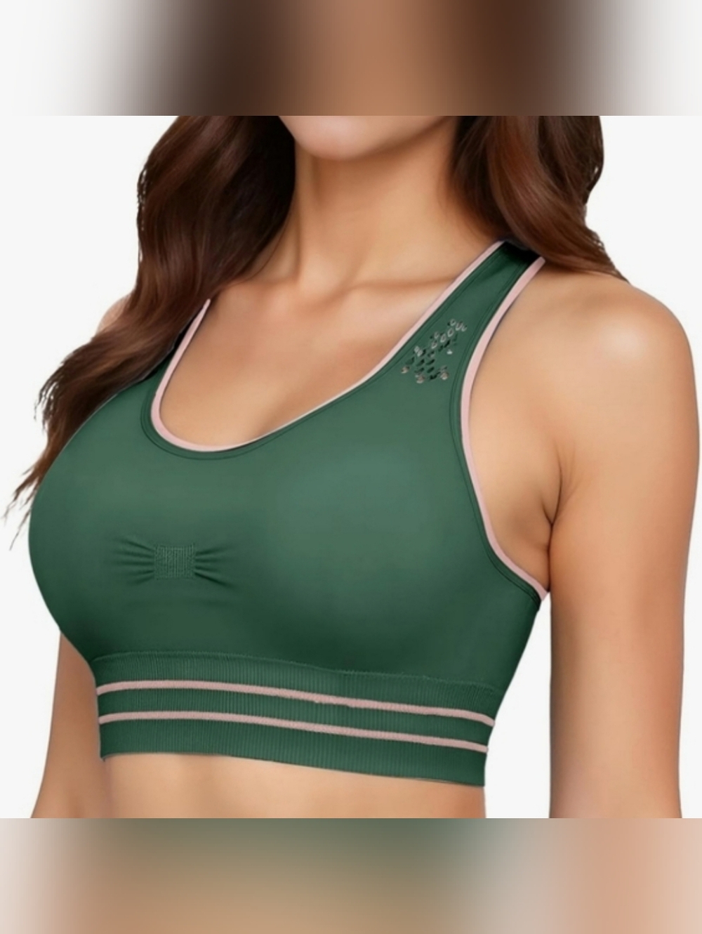 💜3/$25 Seamless Sports Size Large Push Up Racerback Bra
